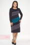 Платье женское 2294 Фемина (Мокрый асфальт/графит/темно-синий/темный изумруд)