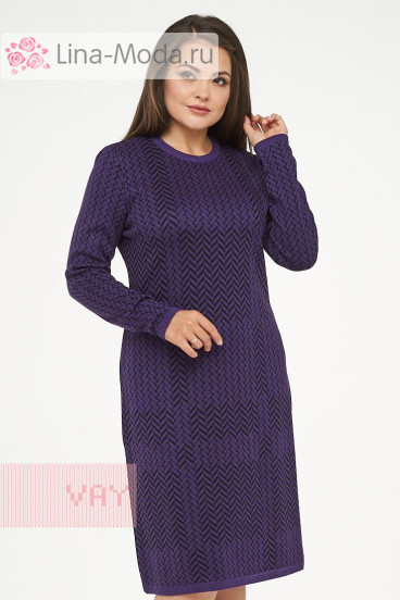 Платье женское 182-2321 Фемина (Фиолетовый/черный)